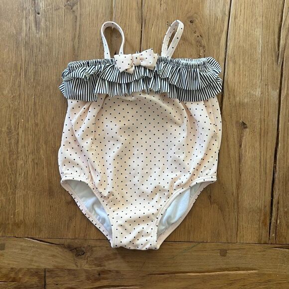 Janie & Jack Polka Dot Swimsuit, Size 6-12M - Picture 1 of 3